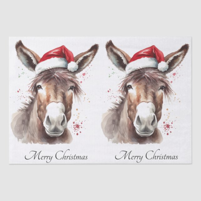 Merry Little Christmas Donkey, custom Tissue Paper (Front)