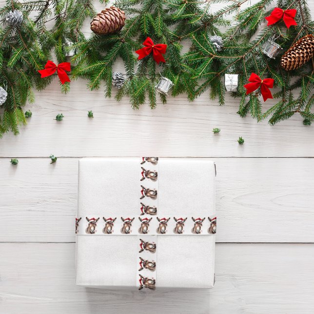 Merry Little Christmas Donkey Satin Ribbon (Creator Uploaded)