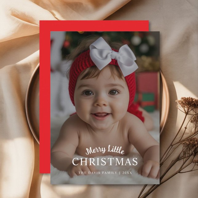 Merry Little Christmas Family Photo Card (Creator Uploaded)
