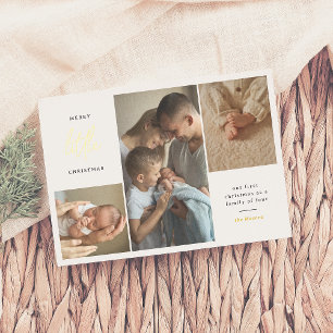 Merry Little Christmas First Christmas 4 Photo Foil Holiday Card