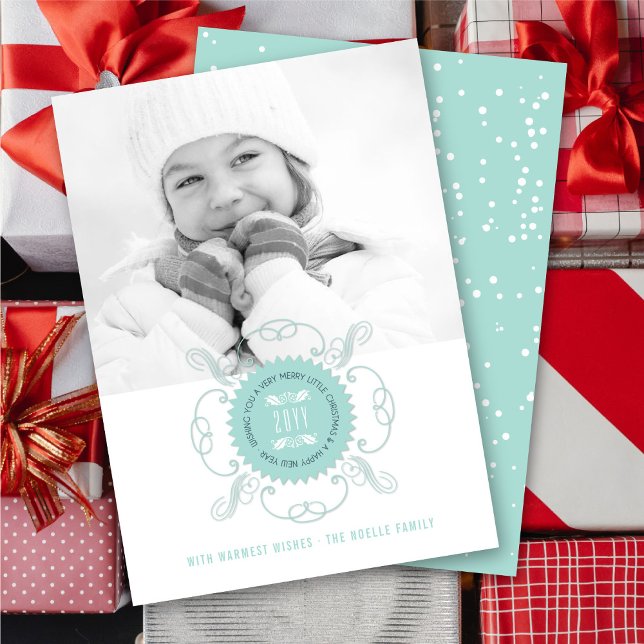 Merry Little Christmas Happy New Year Seal Photo Holiday Card (Creator Uploaded)