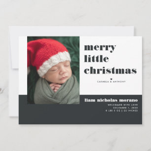 Merry Little Christmas Holiday Birth Announcement