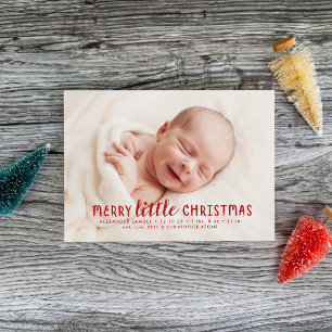 Merry Little Christmas Holiday Birth Announcement
