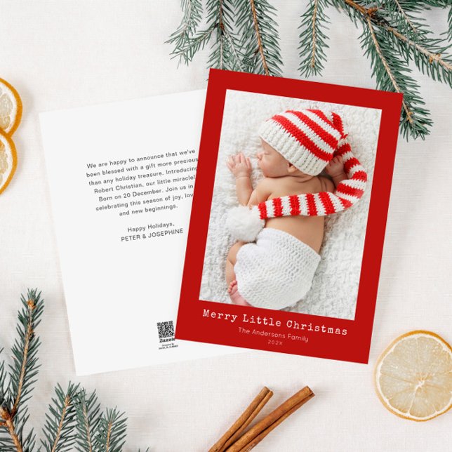 merry little christmas holiday birth announcement  (Creator Uploaded)