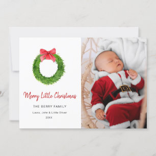 Merry Little Christmas Holiday photo Card