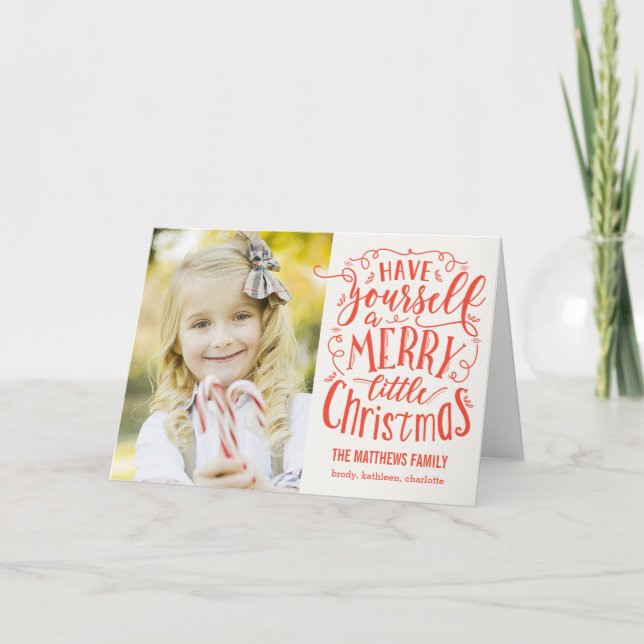 Merry Little Christmas Holiday Photo Cards (Front)