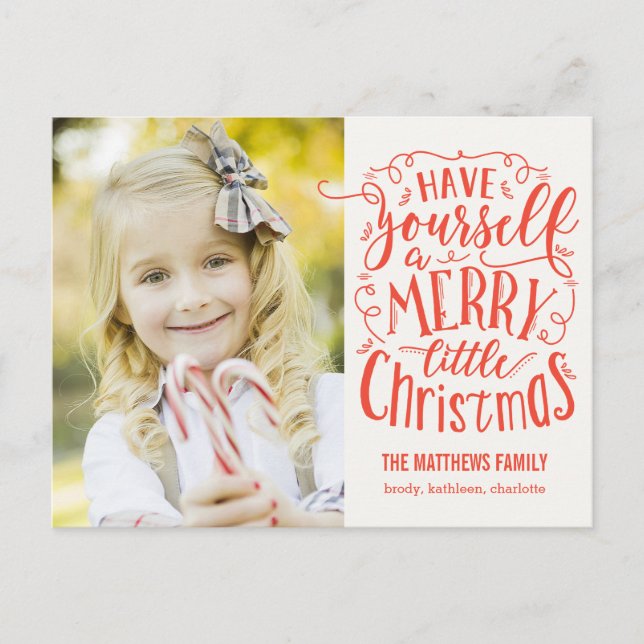 Merry Little Christmas Holiday Postcard (Front)