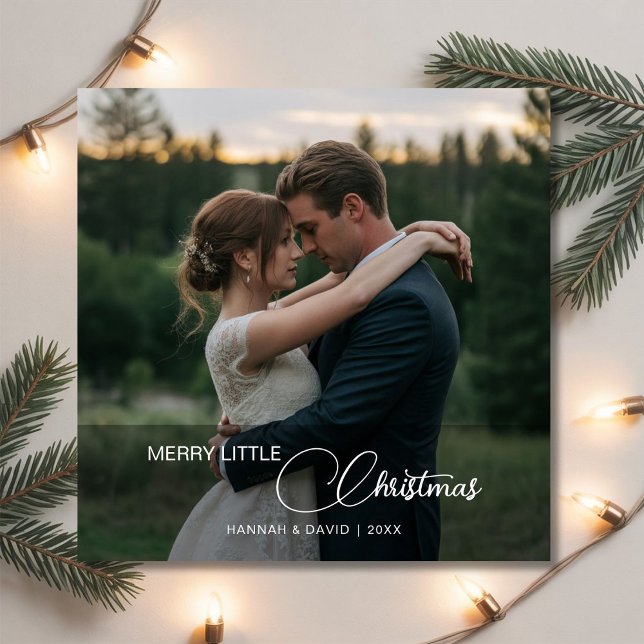 Merry Little Christmas Modern Couple Card (Creator Uploaded)