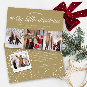 Merry Little Christmas Modern Typography Photo Holiday Card