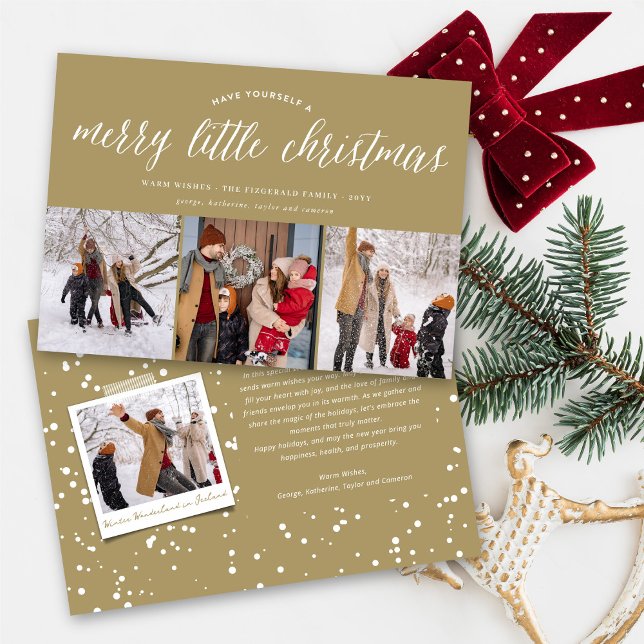 Merry Little Christmas Modern Typography Photo Holiday Card (Creator Uploaded)