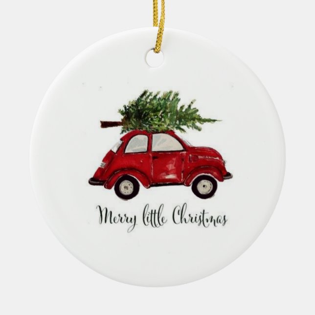 Merry Little Christmas Ornament (Front)