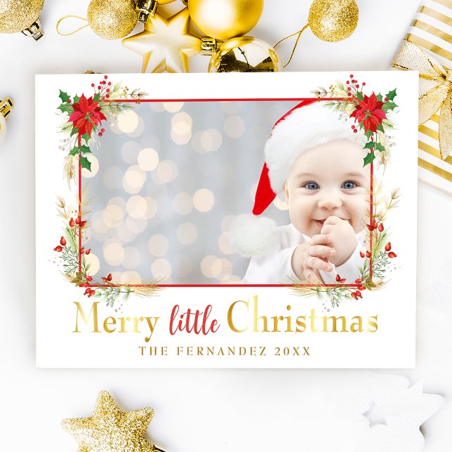 Merry Little Christmas Photo Holiday Card (Creator Uploaded)