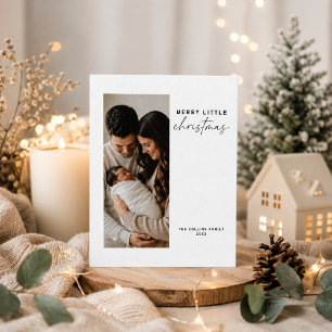 Merry Little Christmas Portrait Family photo Holiday Card