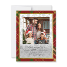 Merry Little Christmas | Red & Gold Tartan Photo