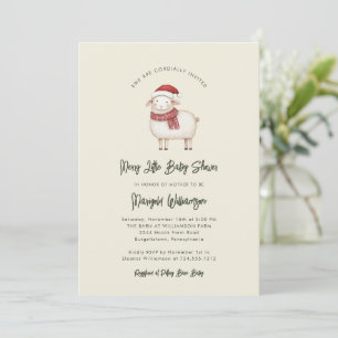 Merry Little Christmas Rustic Baby Shower Invitation