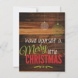 Merry Little Christmas Rustic Card