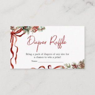 Merry Little Christmas Santa Baby Diaper Raffle Enclosure Card