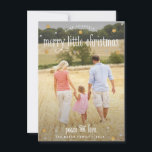 Merry Little Christmas Silver and Gold Photo Card<br><div class="desc">Merry Little Christmas Silver and Gold Photo Card</div>