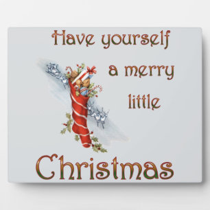 Merry Little Christmas Stocking Plaque