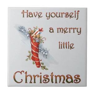 Merry Little Christmas Stocking Tile