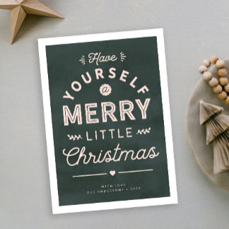 Merry Little Christmas Textured Type Holiday Card