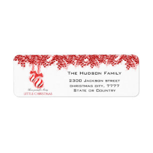Merry Little Christmas Watercolor Splash Return Address Label