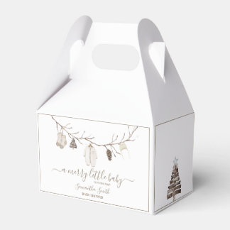 Merry Little Christmas Winter Baby Shower Favour Box