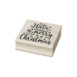 Merry Little Christmas Wood Art Stamp