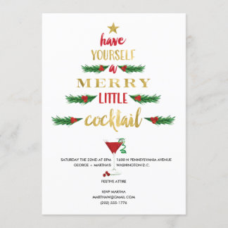 Merry Little Cocktail Christmas Party Invitation