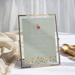 Merry Little Cocktail   Retro Christmas Drink Poster