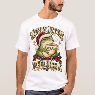 Merry Little Coffee Break Santa Frog T-Shirt