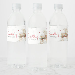 Merry Little Crest Baby Shower Water Bottle Label