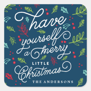 MERRY LITTLE envelope seal Christmas Sticker