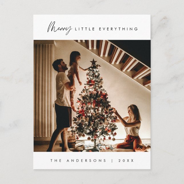 Merry Little Everything, Christmas, Family Photo Postcard (Front)