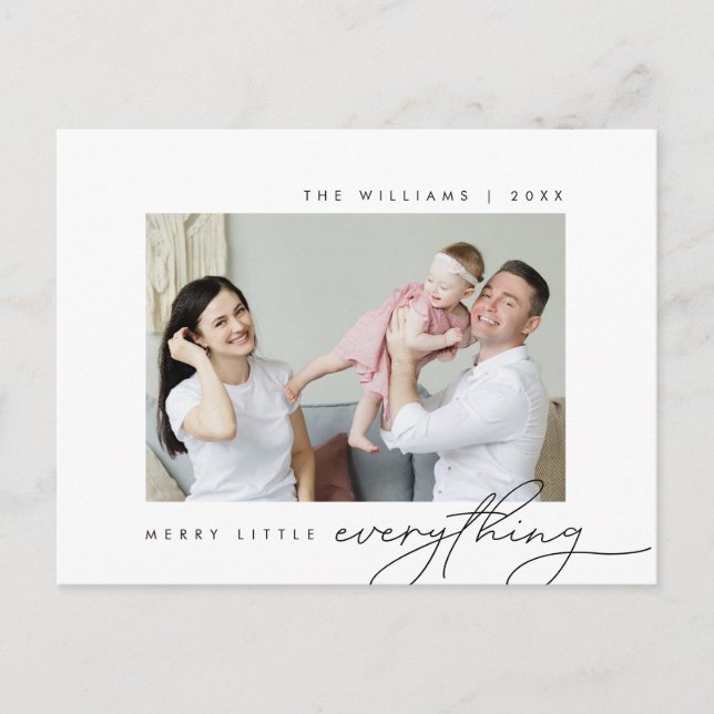 Merry Little Everything, Christmas, Family Photo Postcard (Front)