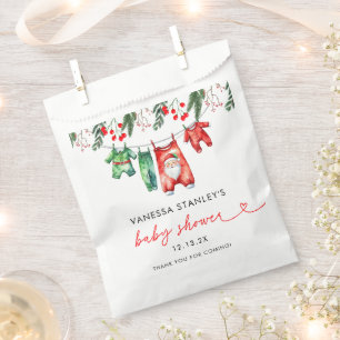 Merry Little Floral Christmas Santa Baby Shower Favour Bag