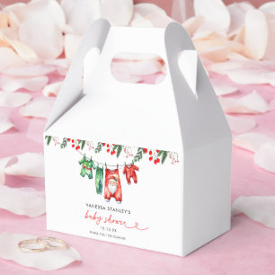 Merry Little Floral Christmas Santa Baby Shower Favour Box