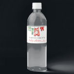 Merry Little Floral Christmas Santa Baby Shower Water Bottle Label<br><div class="desc">Elevate your holiday baby shower with our Merry Little Floral Christmas Santa Baby Shower Water Bottle Label. Featuring a festive Santa Claus surrounded by vibrant red poinsettias and winter greenery, this label adds a cheerful touch to your beverage station. Perfect for wrapping around standard-sized water bottles, it not only decorates...</div>