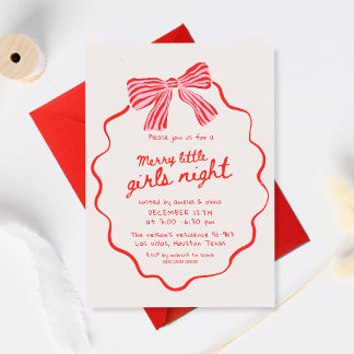 Merry Little Girls Night Christmas Holiday Invitation