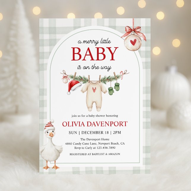 Merry Little Goose Storybook Christmas Baby Shower Invitation (Creator Uploaded)