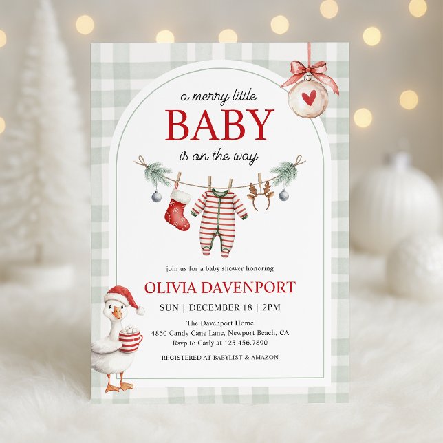 Merry Little Goose Storybook Christmas Baby Shower Invitation (Creator Uploaded)