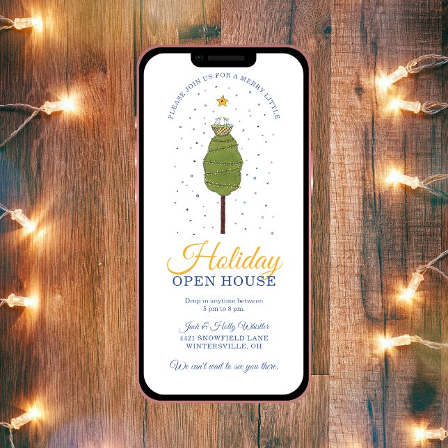 Merry Little Holiday Open House Party Invitation (Creator Uploaded)