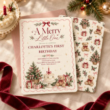 Merry Little One Christmas First Birthday Teddy