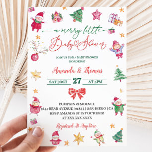 Merry Little Winter Baby Shower  Invitation