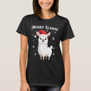 Merry Llamas Funny Christmas Llama Animal Holiday T-Shirt