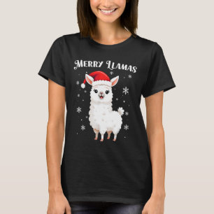 Merry Llamas Funny Christmas Llama Animal Holiday  T-Shirt