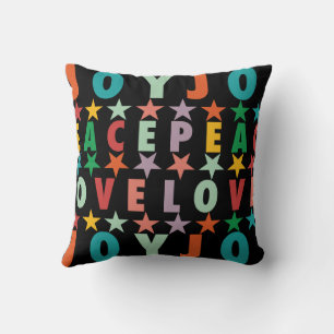MERRY LOVE JOY COLORFUL CHRISTMAS CUSHION