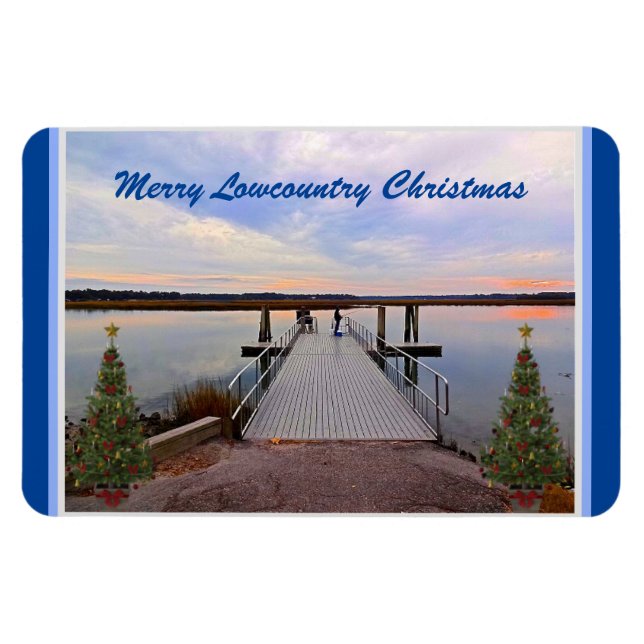 Merry Lowcountry Christmas Bluffton South Carolina Magnet (Horizontal)