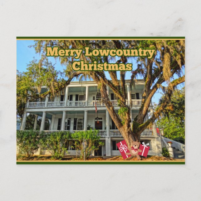 Merry Lowcountry Christmas South Carolina Holiday Postcard (Front)