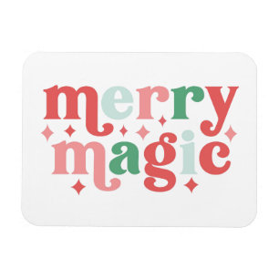 Merry Magic - Colourful Holiday Typography Magnet